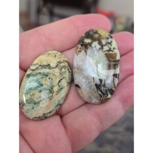 Mariposite? and Jasper? Loose Stones 1.5 inches